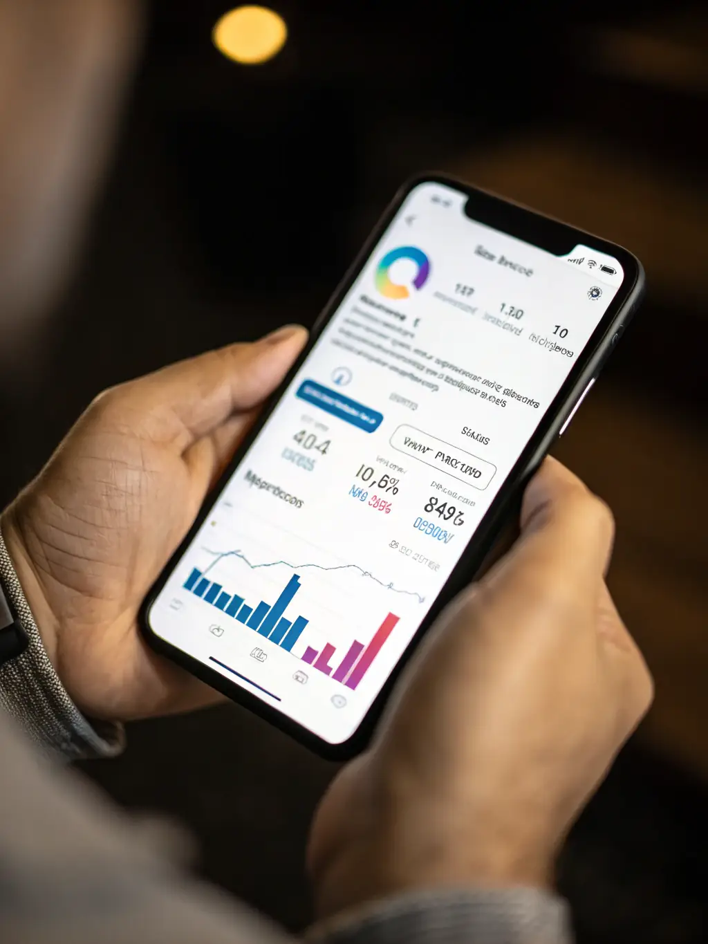 A close-up shot of a smartphone displaying a highly engaging Facebook ad with compelling visuals and clear call-to-action buttons, showcasing Logic Digital Media's expertise in paid social media advertising.
